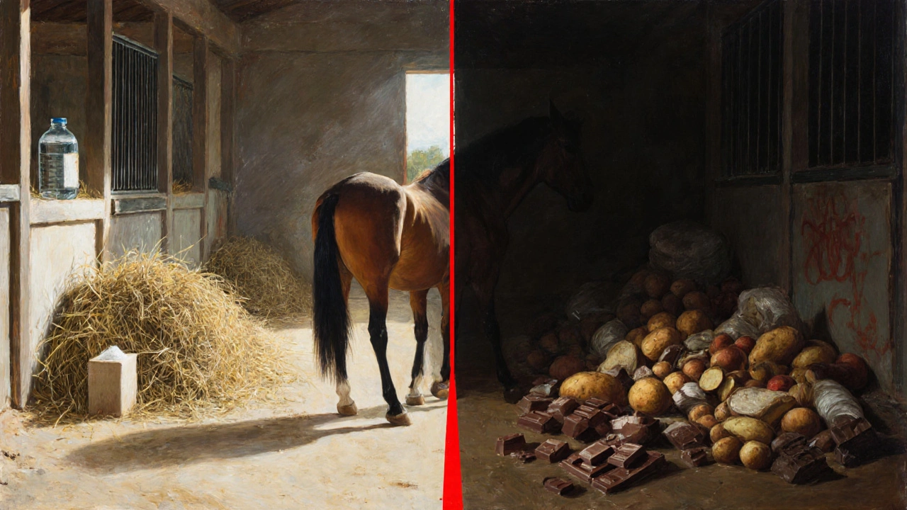 Kůň volí zdravé krmivo a vyhýbá se nebezpečným potravinám.