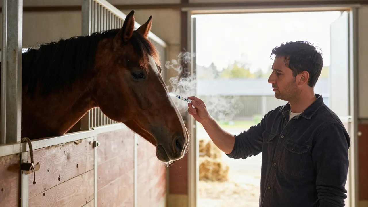 Co dělat, když kůň kašle: okamžité kroky a kdy volit veterináře