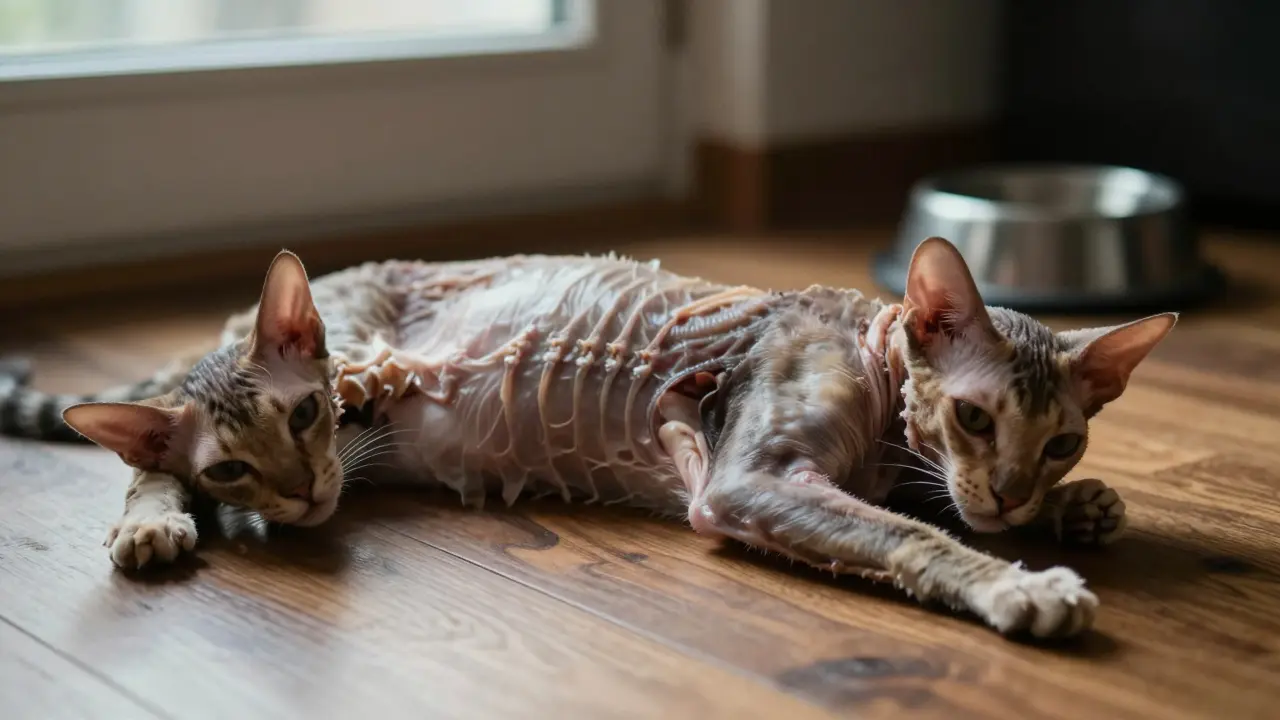 Jak poznat hubenou kočku: příznaky, příčiny a co s tím dělat