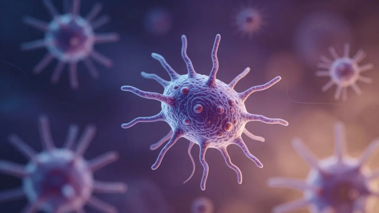 Abstraktní zobrazení parazitů a imunitního systému